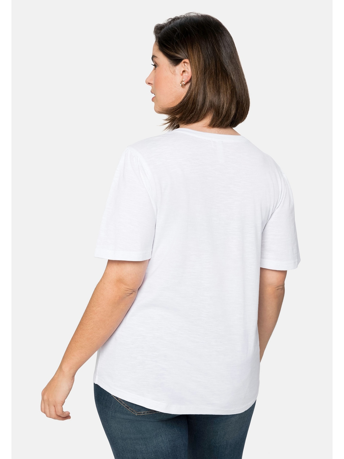 Sheego T-Shirt »Große Größen«, mit kurzen Flügelärmeln, aus reiner Baumwolle  shoppen | I\'m walking