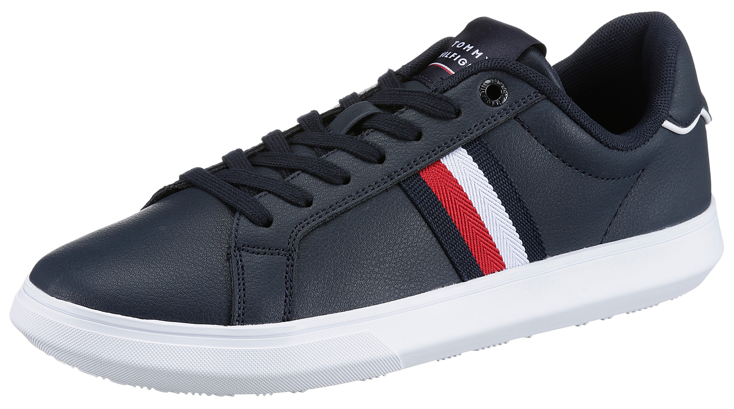 Tommy Hilfiger Sneaker »CORPORATE LEATHER CUP STRIPES«, mit Zierband in Logofarben kaufen
