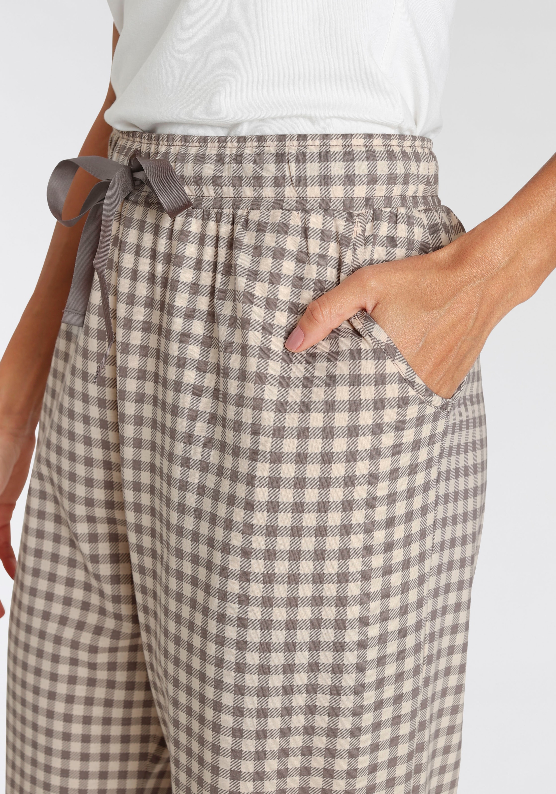 Triumph Schlafhose, Pyjamahose kartiert mit Taschen & seitlichen bestellen auf Rechnung Wäsche