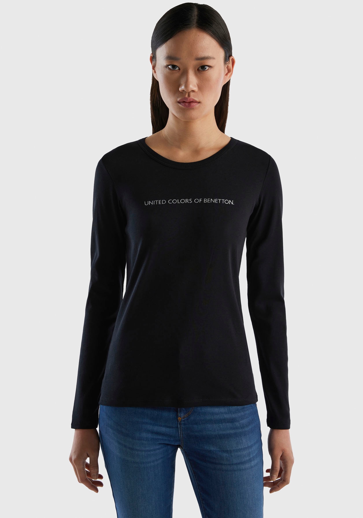 Langarmshirt, shoppen of Colors mit I\'m United walking | Labelprint Glitzereffekt Benetton