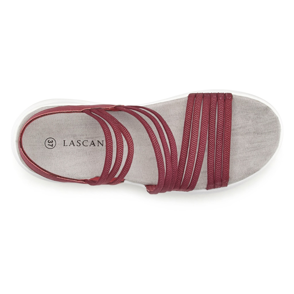 LASCANA Sandale, mit ultraleichter Sohle und elastischen Riemchen VEGAN