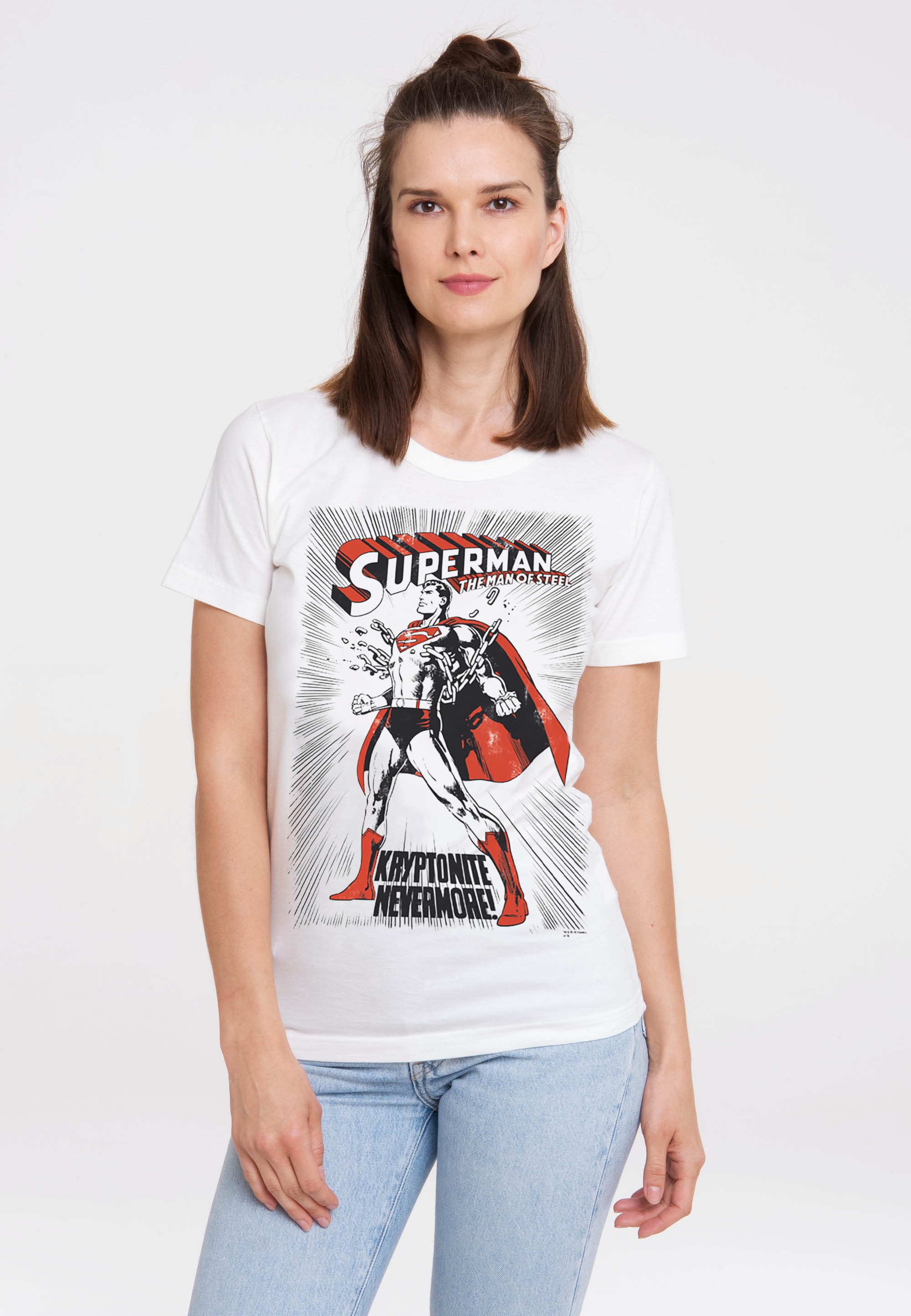 mit Superhelden-Print T-Shirt »Superman LOGOSHIRT bestellen trendigem Kryptonite«,