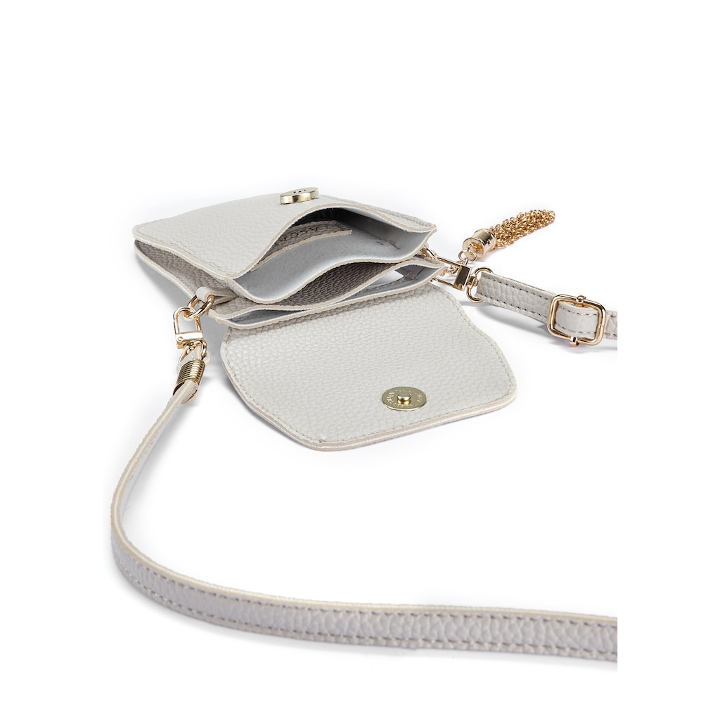 LASCANA Umhängetasche, modische Minibag, Handytasche zum Umhängen mit praktischem Sichtfenster und abnehmbarer Tassel