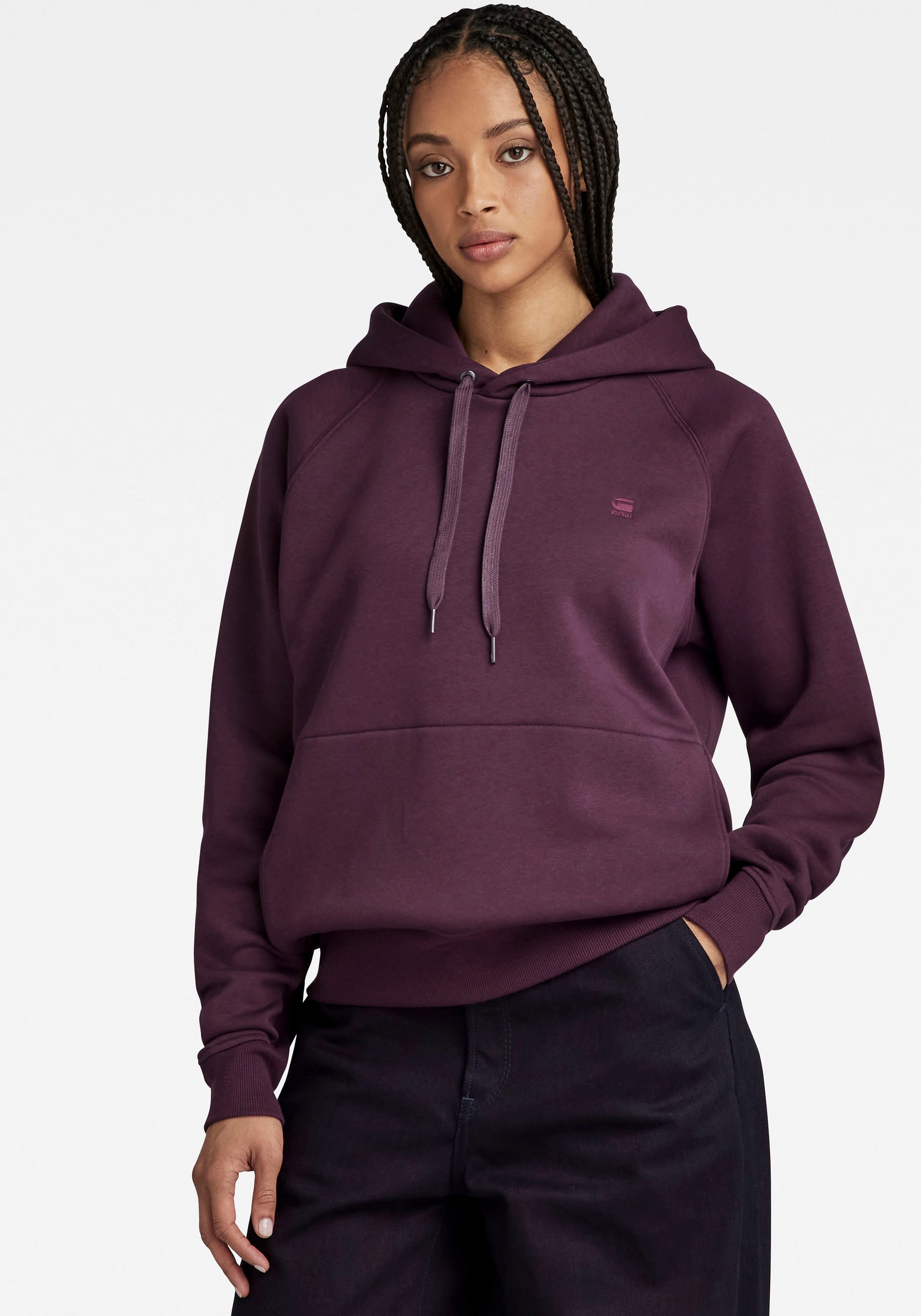 G-Star RAW Sweatshirt »Premium Vorderseite Sweatshirt«, und 2.0 Hooded online überkreuzter mit Kordelzug Core Kapuze