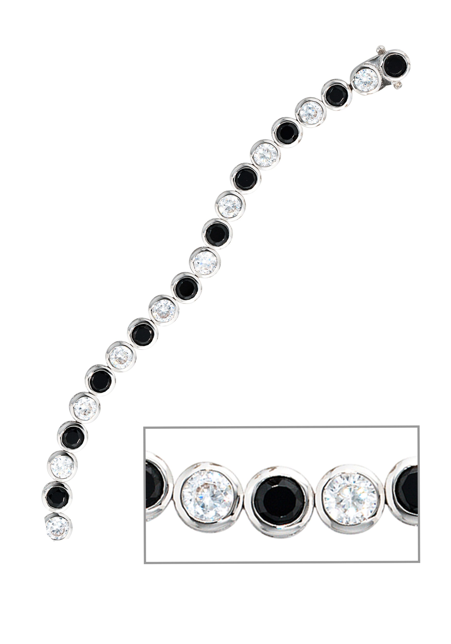 JOBO Silberarmband »Armband mit Zirkonia«, 925 Silber rhodiniert 19 cm  online kaufen | I\'m walking
