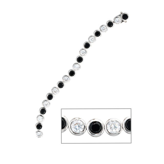 JOBO Silberarmband »Armband mit Zirkonia«, 925 Silber rhodiniert 19 cm  online kaufen | I'm walking