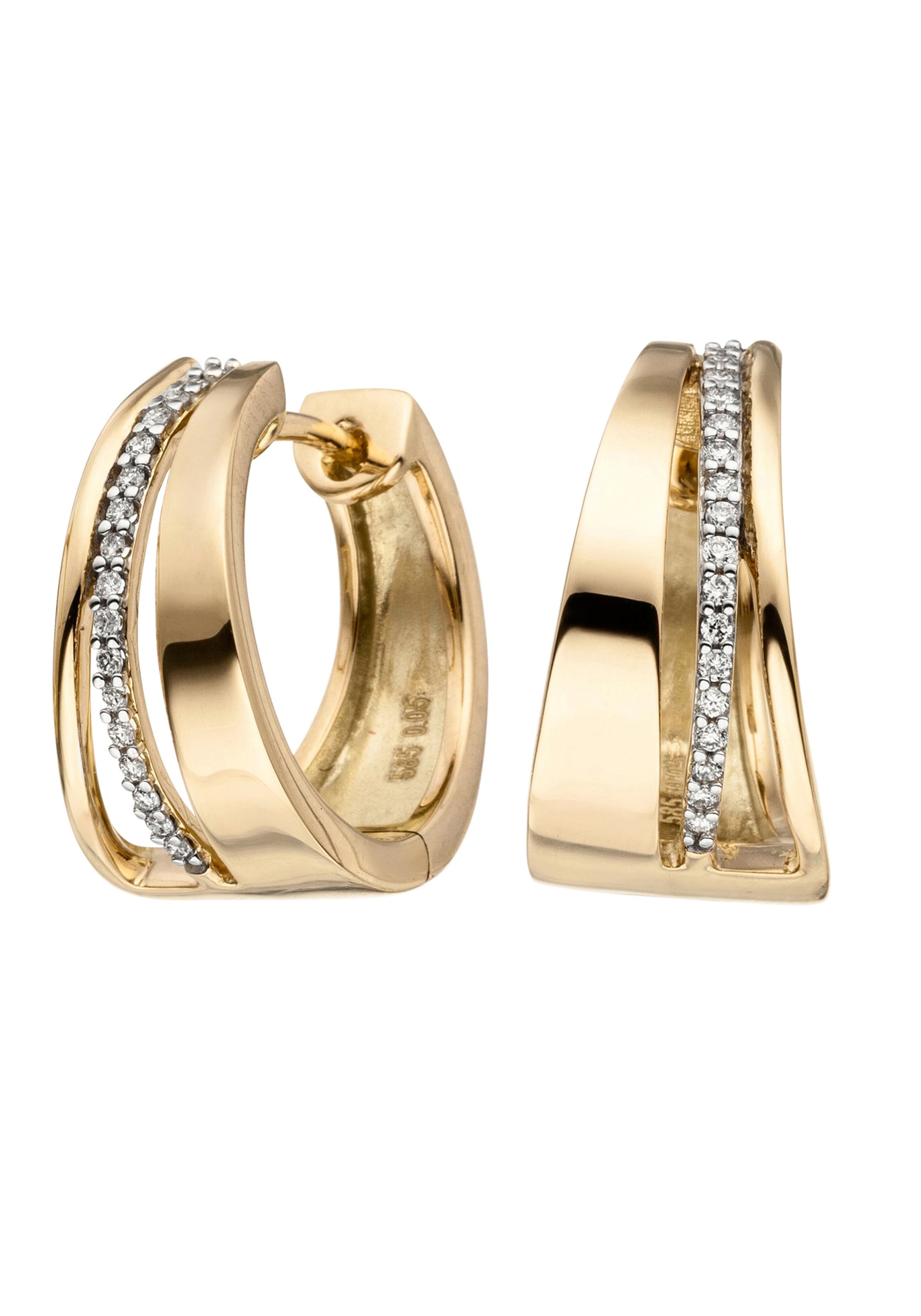 JOBO Paar Creolen 585 bestellen mit I\'m Gold walking Diamanten | »Ohrringe 34 in Bicolor-Optik«