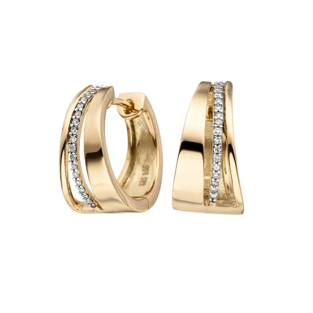 JOBO Paar Creolen »Ohrringe in Bicolor-Optik«, 585 Gold mit 34 Diamanten  bestellen | I\'m walking