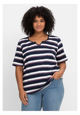 Sheego T-Shirt »Große Größen«, mit V-Cut am Ausschnitt kaufen