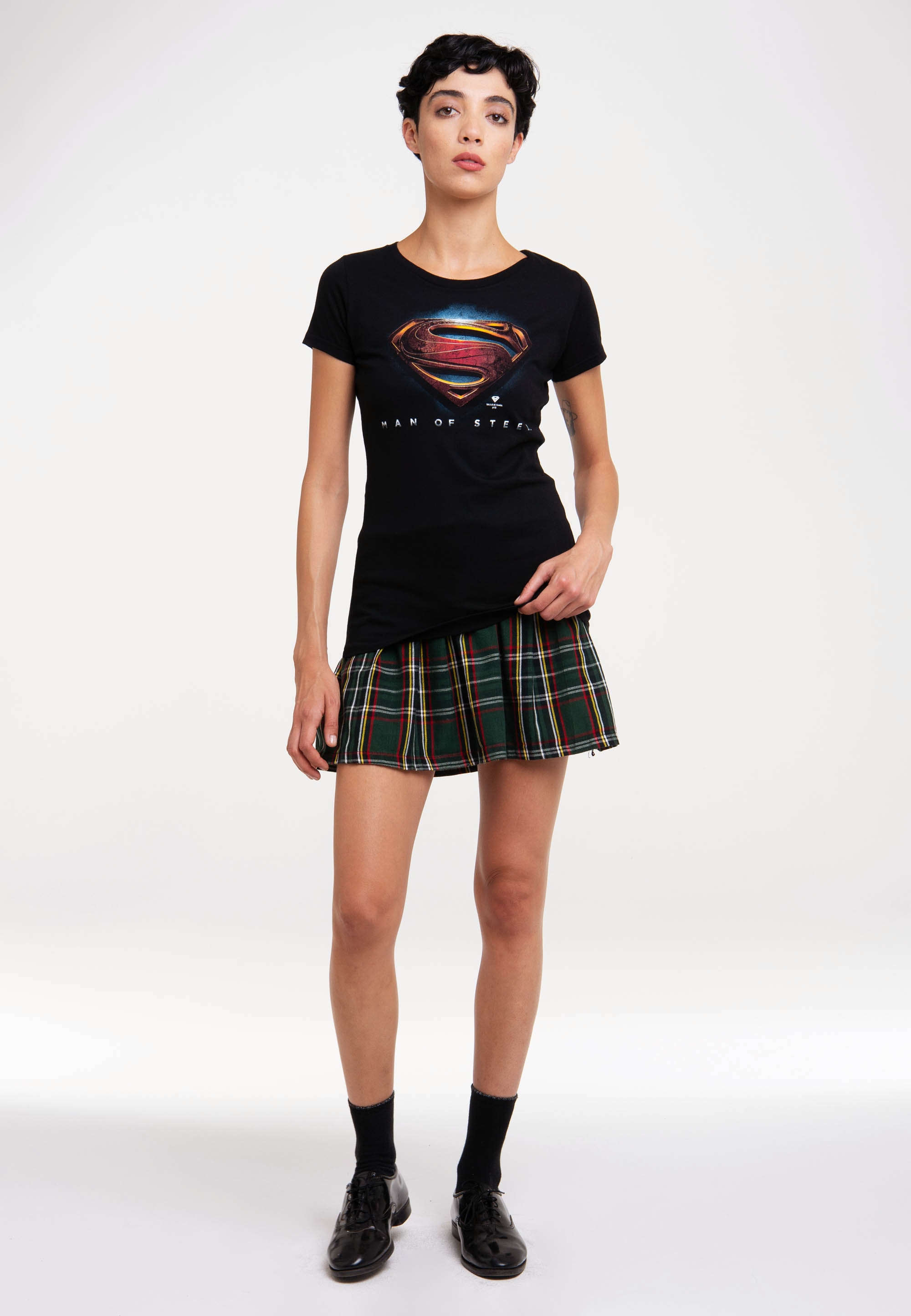 LOGOSHIRT T-Shirt »Superman - Man online walking | mit coolem Of Frontprint Steel«, I\'m