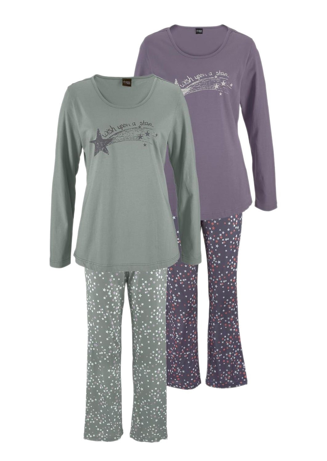 Vivance Dreams Pyjama, (4 tlg., 2 Stück), mit Sternenprint & Wäsche auf  Rechnung bestellen
