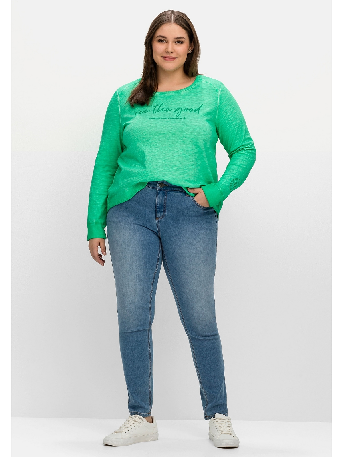 Stretch-Jeans »Große sehr Beine Sheego und Bauch Größen«, schmale shoppen mehr für