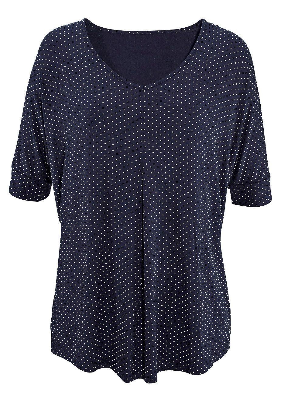 LASCANA T-Shirt, mit Kellerfalte und Pünktchen-Druck kaufen