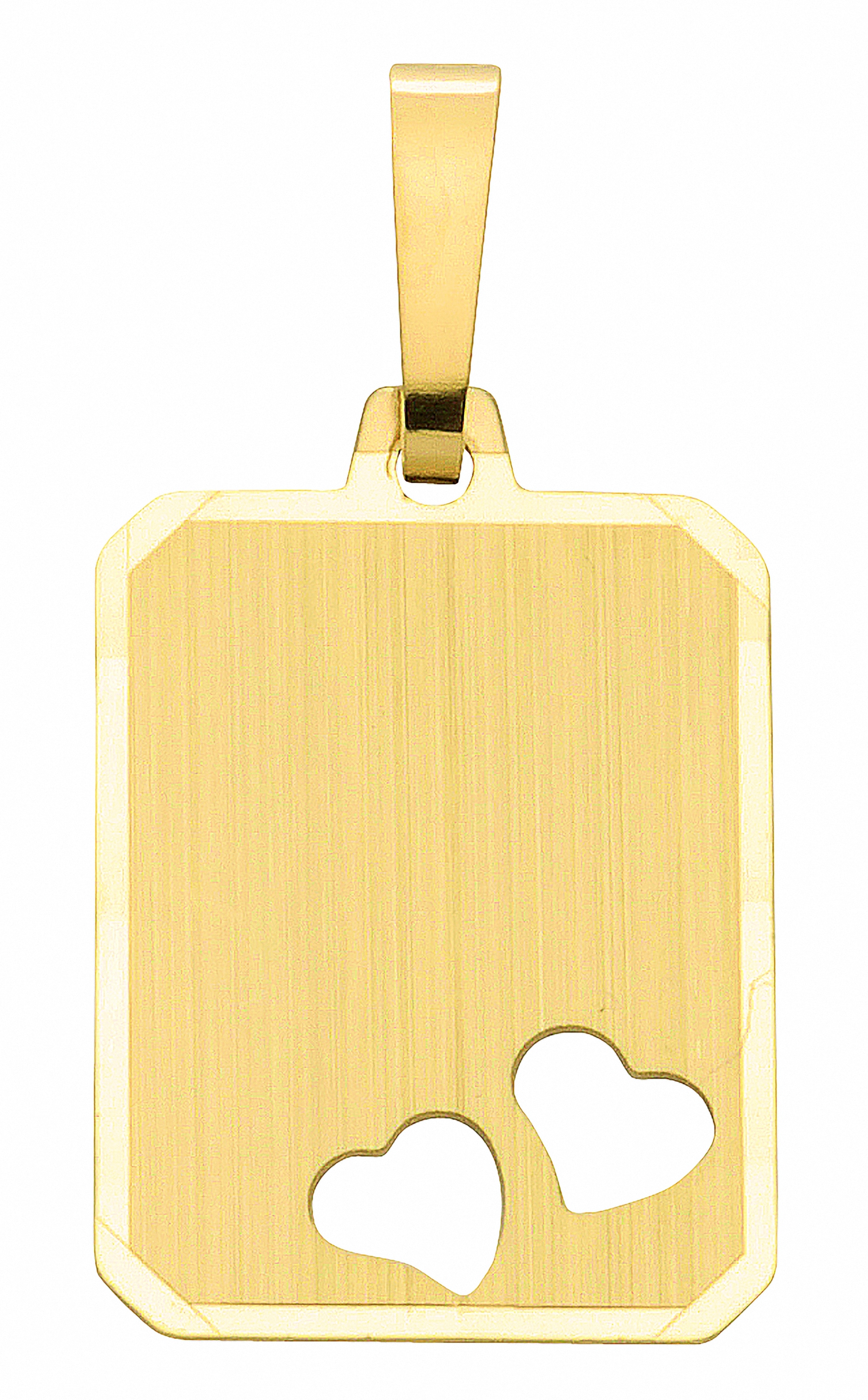 Adelia´s Kette ohne Anhänger Set Gold Schmuckset - Anhänger 585 mit Halskette Gravurplatte