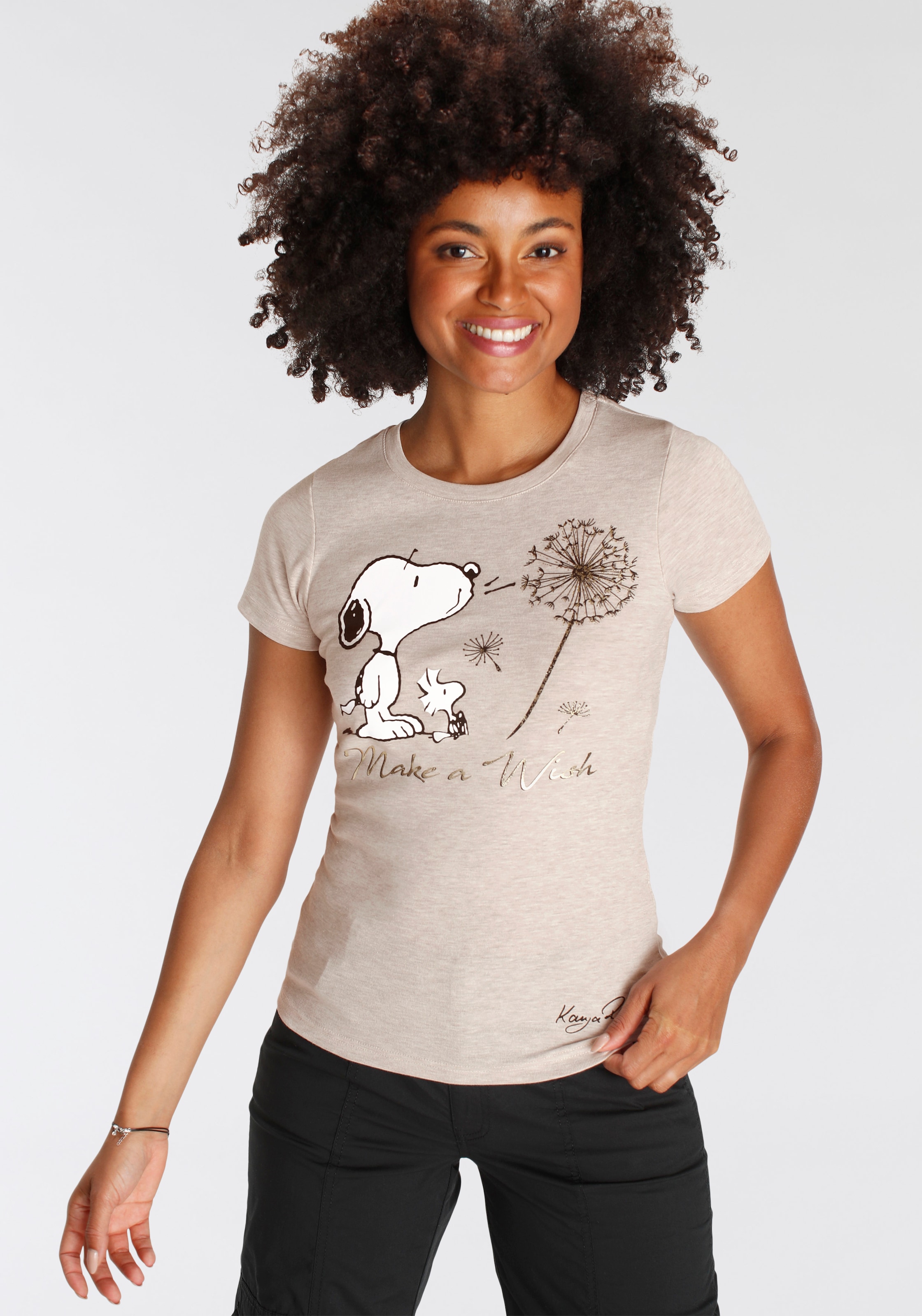 I\'m mit Print KOLLEKTION KangaROOS Originaldesign Snoopy walking shoppen NEUE | Kurzarmshirt, - lizensiertem