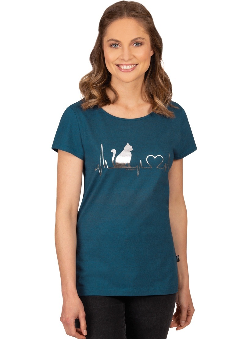 und Katzen-Druckmotiv« T-Shirt mit T-Shirt 1/4-Arm bestellen »TRIGEMA Trigema