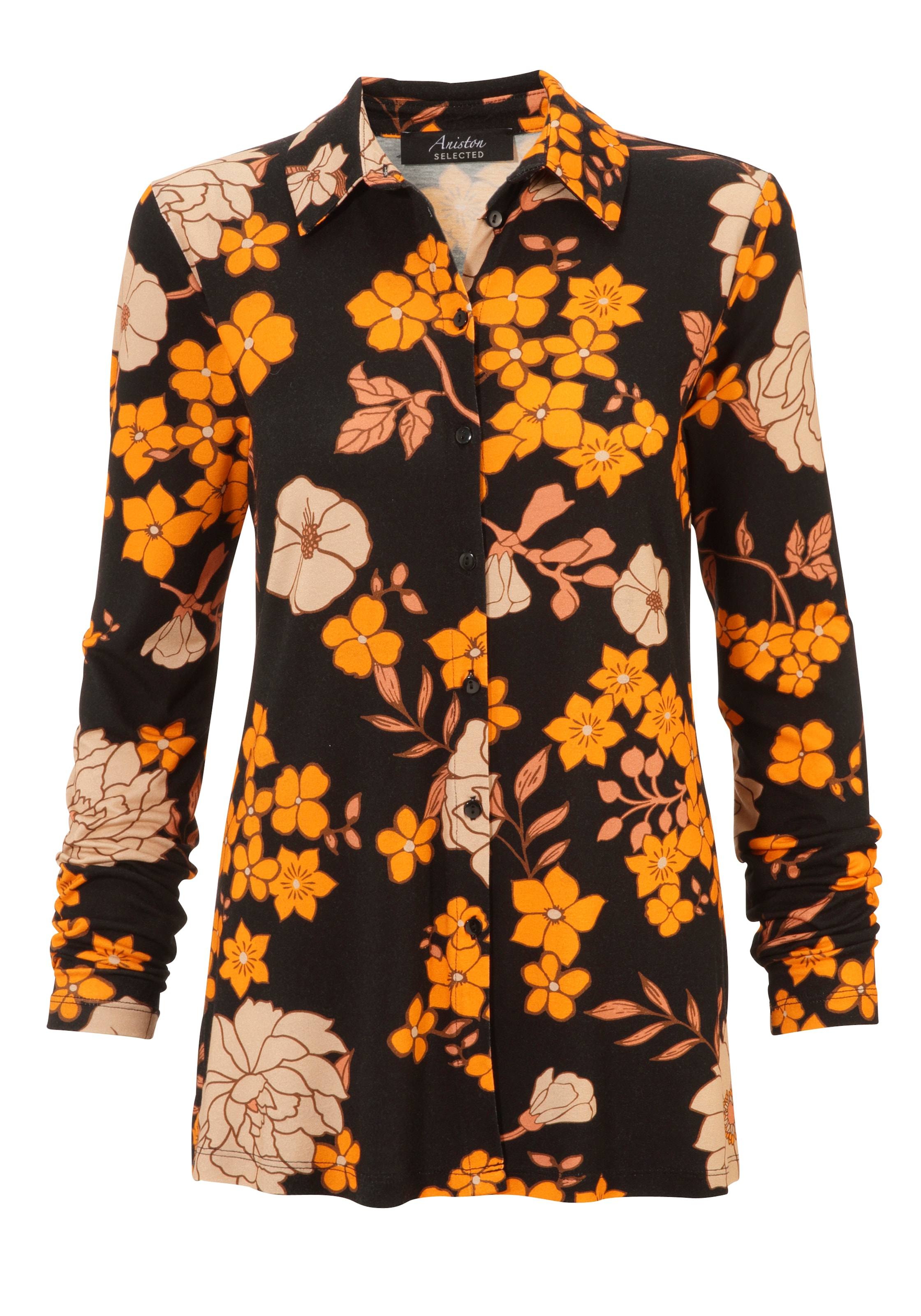 Aniston SELECTED Hemdbluse, mit farharmonischem Blumendruck bestellen