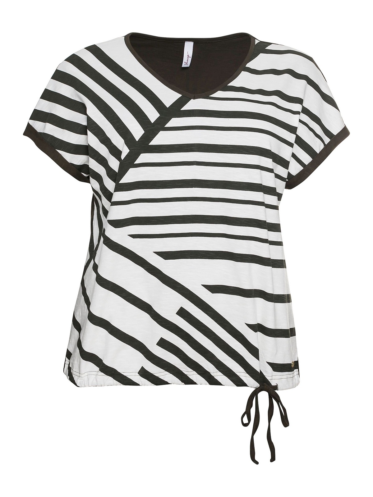 Streifenprint T-Shirt und Größen«, vorn Tunnelzug Sheego »Große mit kaufen