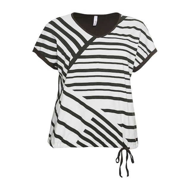 Sheego T-Shirt »Große Größen«, mit Streifenprint vorn und Tunnelzug kaufen