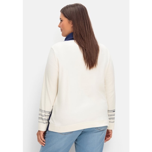 Sheego Sweatshirt »Große Größen«, mit weitem Rollkragen und Kontrastdetails  online kaufen | I'm walking