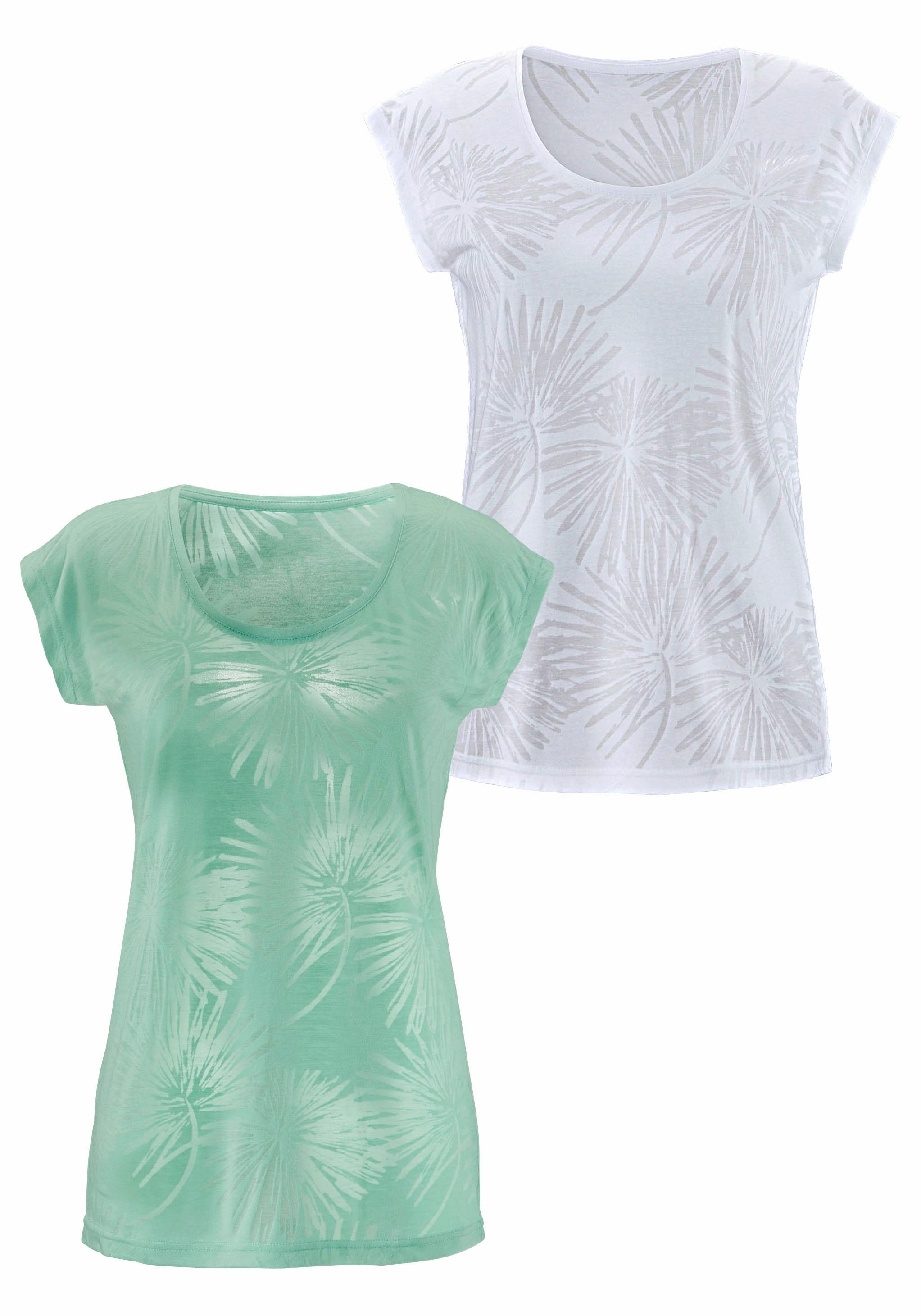 Palmen walking transparenten | Beachtime mit I\'m T-Shirt, (2er-Pack), leicht shoppen Ausbrenner-Qualität