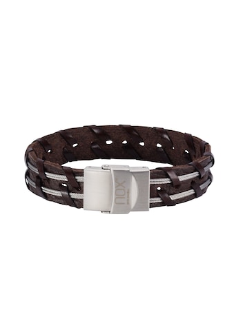 NOX Armband »Leder braun Edelstahl«, Edelstahl Kabel doppelreihig kaufen