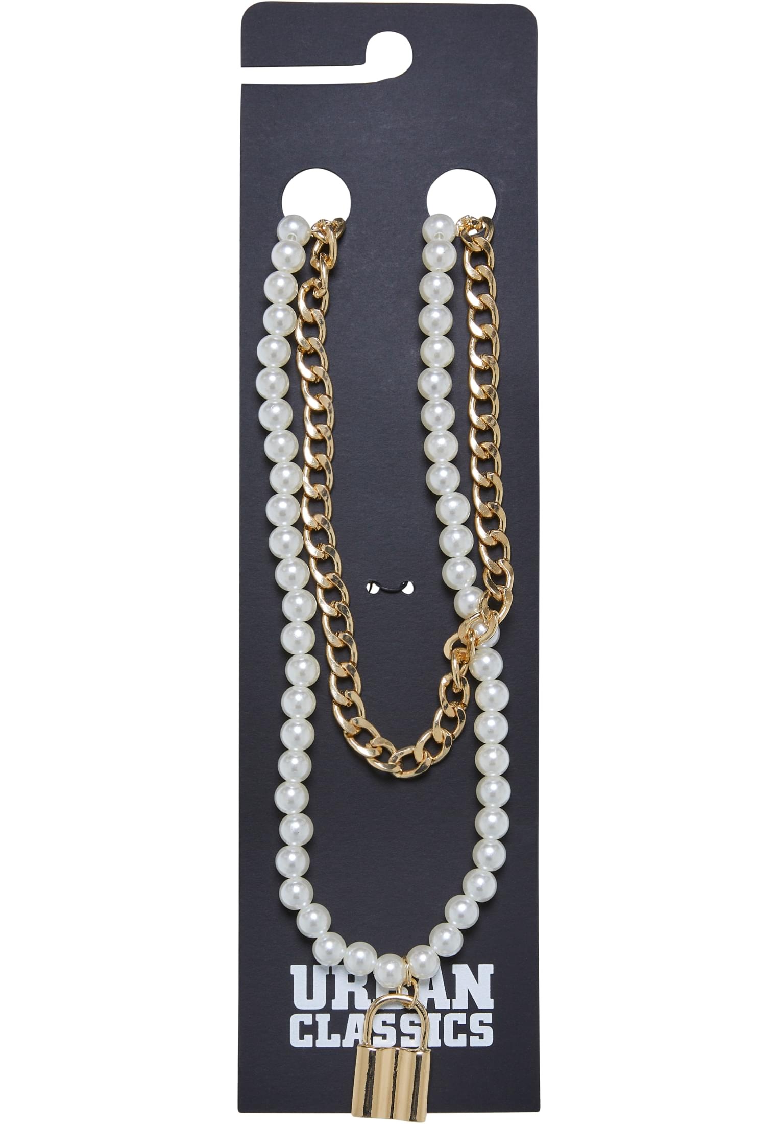 Edelstahlkette Layering Necklace« | »Accessoires Pearl online I\'m kaufen Padlock URBAN walking CLASSICS