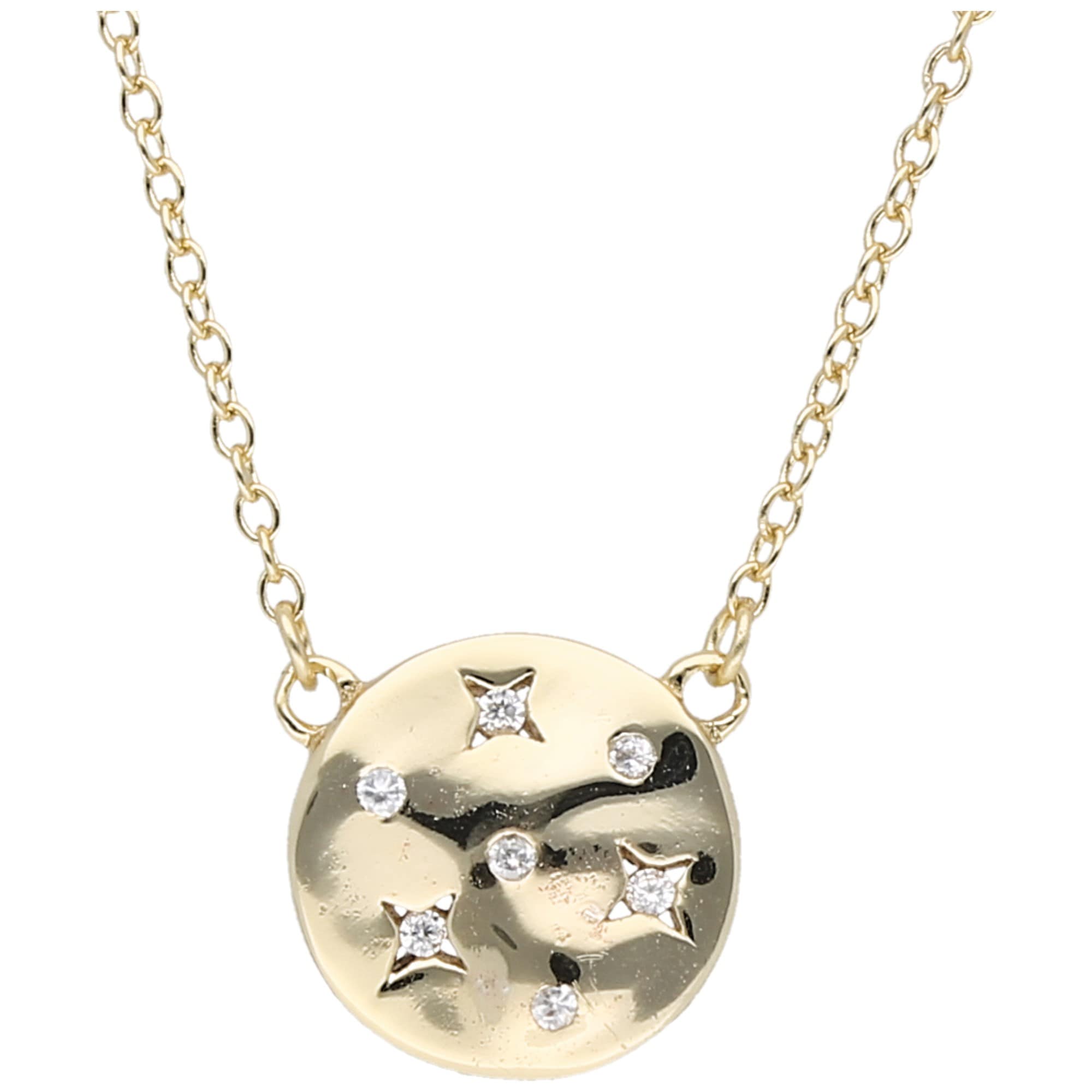 Smart Jewel Collier mit 925 Silber Zirkonia Steinen vergoldet rund