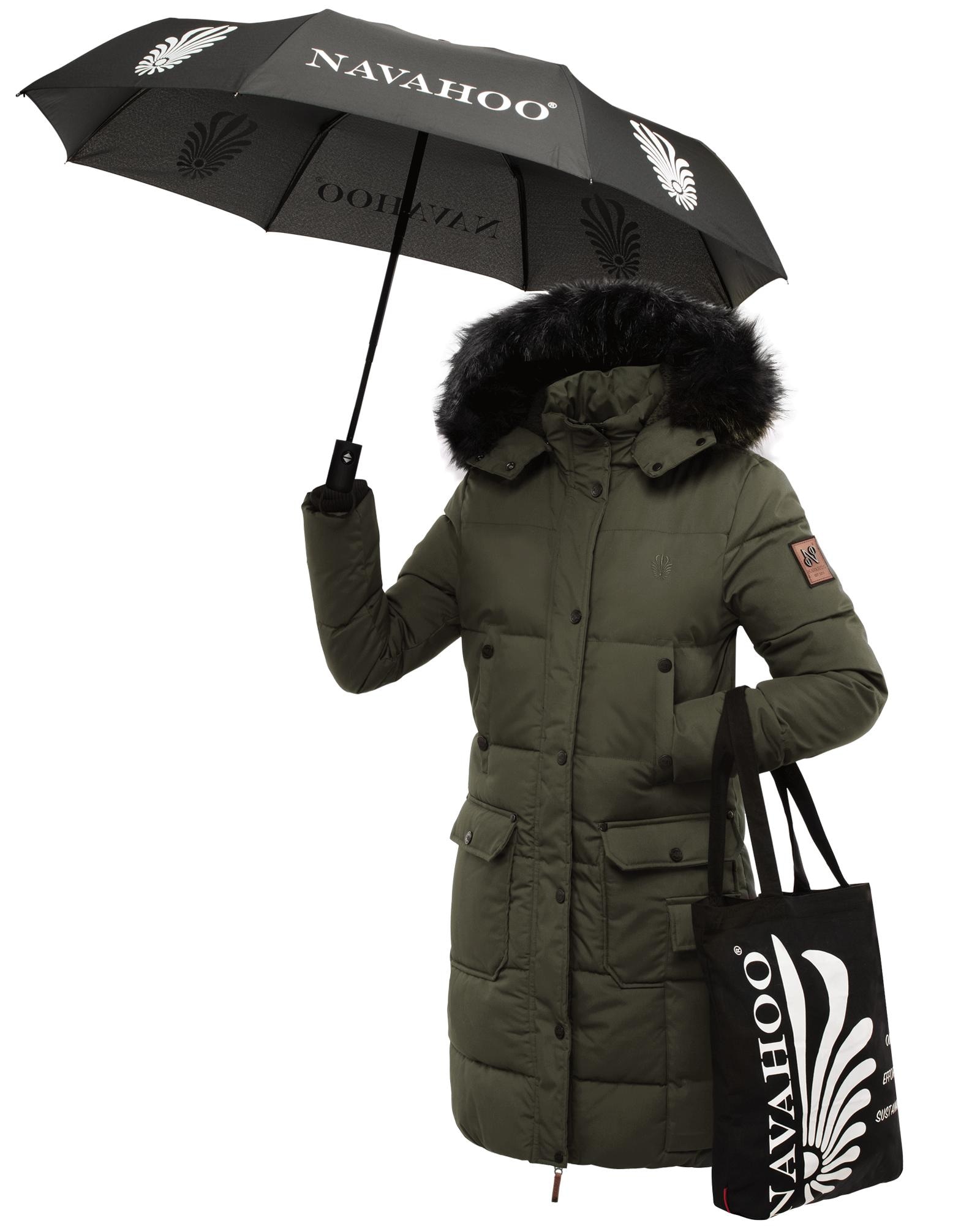 Regenschirm Wintermantel I\'m bestellen Navahoo »Cosimaa«, | Einkaufstasche inkl. walking Damen Parka Warmer und