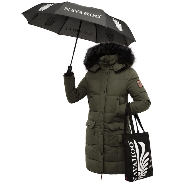 Navahoo Wintermantel »Cosimaa«, Warmer Damen Parka inkl. Einkaufstasche und  Regenschirm bestellen | I'm walking