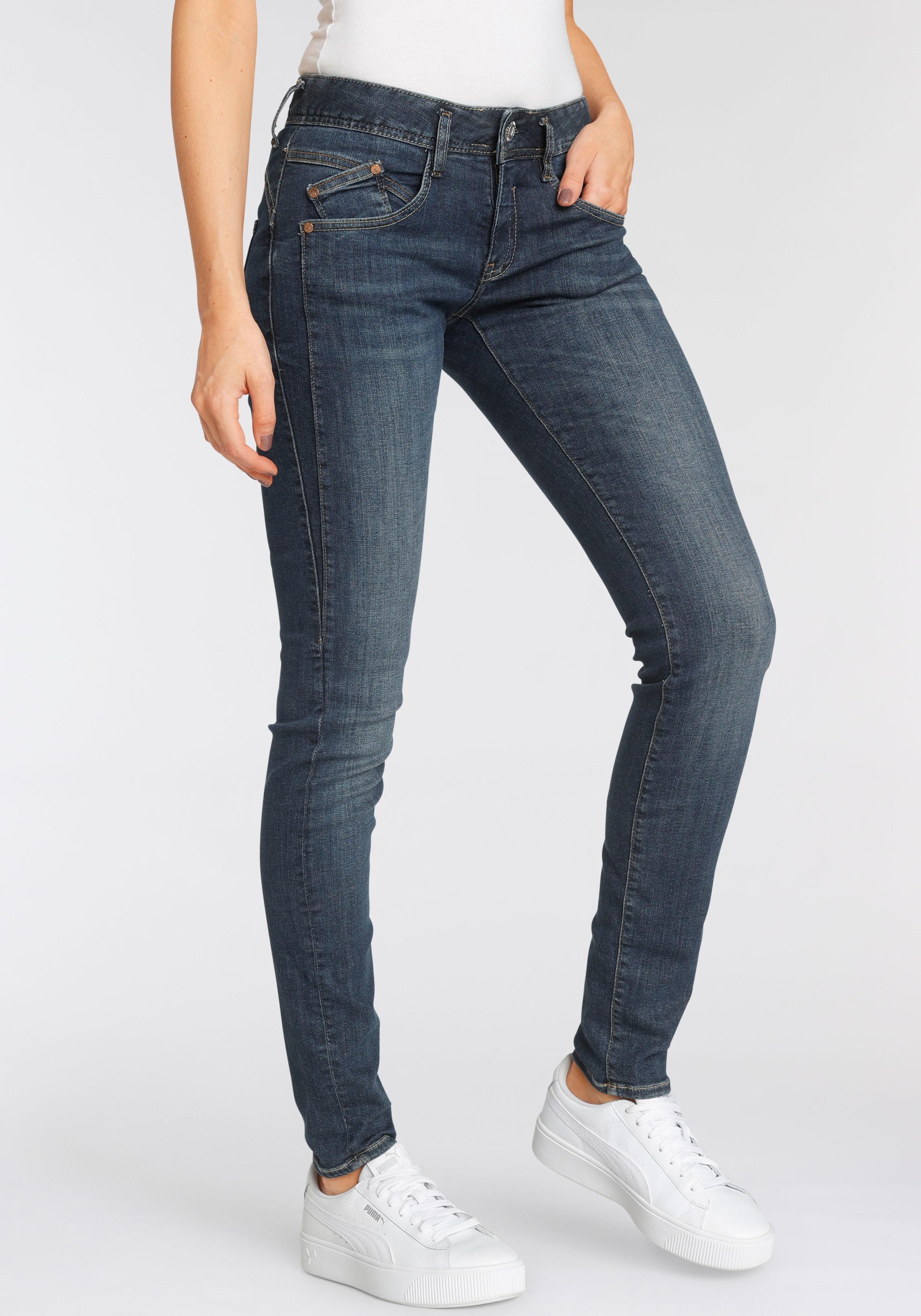 Herrlicher Slim-fit-Jeans »GINA RECYCLED seitlichem DENIM«, | mit I\'m walking Keileinsatz kaufen