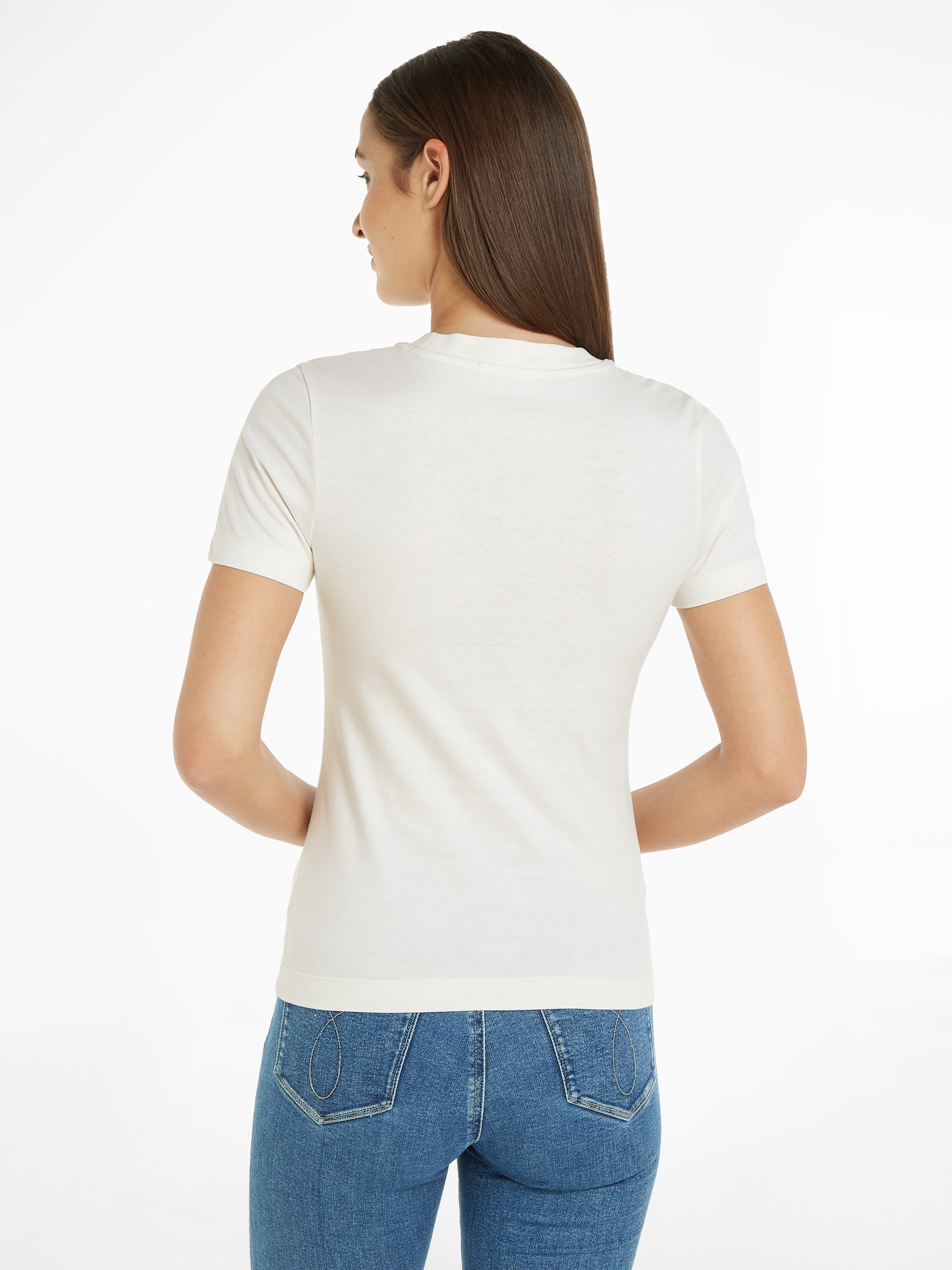 Calvin Klein online SLIM T-Shirt »MONOLOGO FIT TEE«, Jeans Logodruck mit