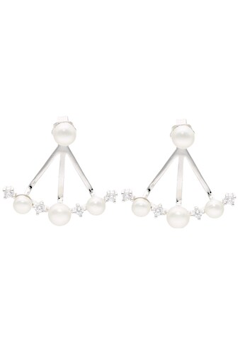 Smart Jewel Paar Ohrstecker »zweiteilig mit Süßwasser-Perlen und Zirkonia, Silber 925« kaufen