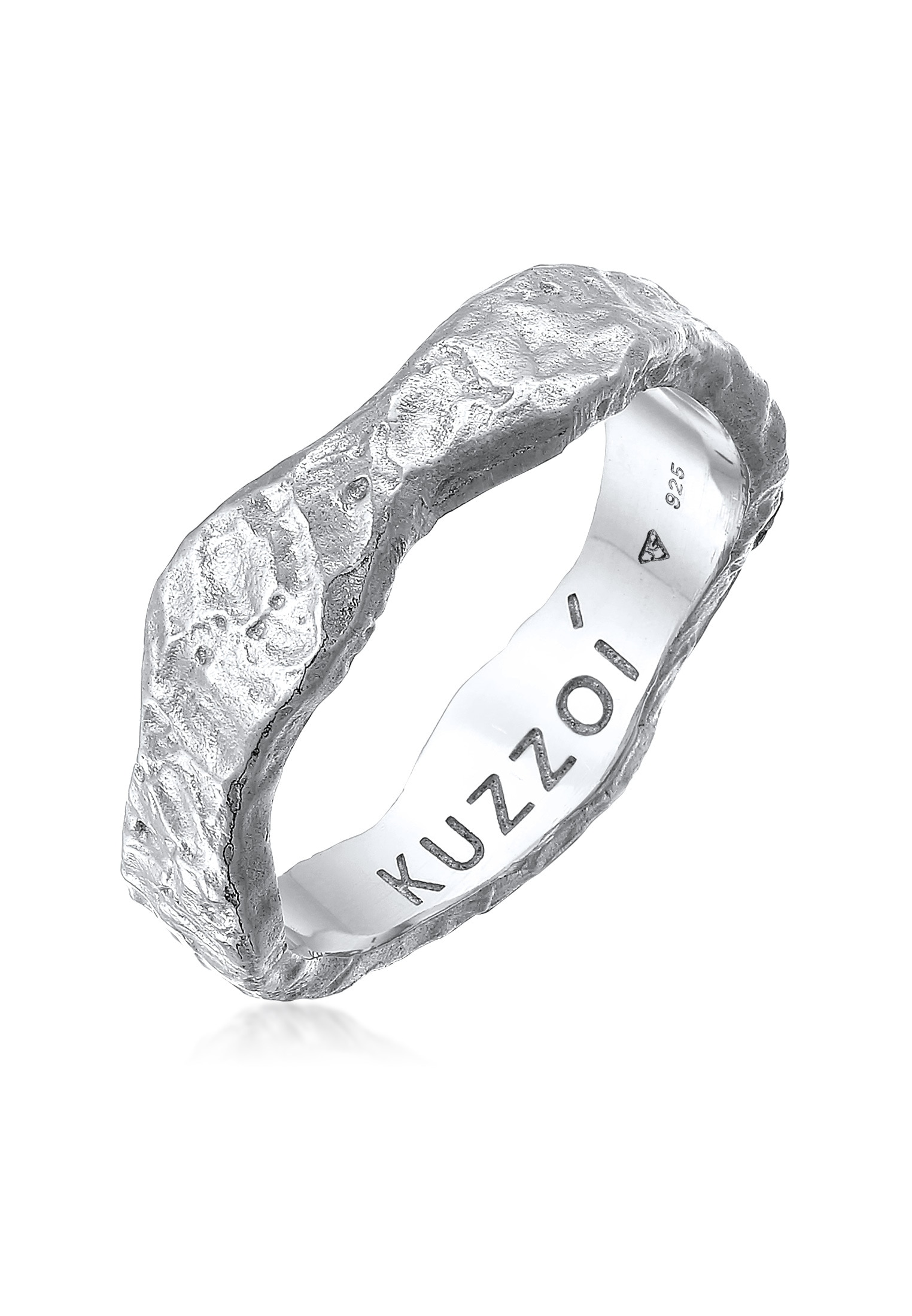 »Herren | Kuzzoi walking I\'m Organic Bandring 925 Silber« Silberring Struktur