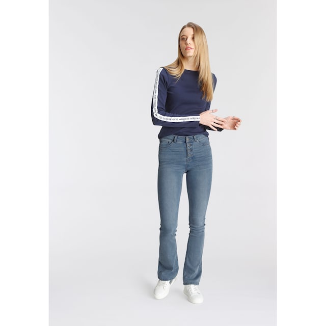 Arizona Bootcut-Jeans »Ultra Stretch«, High Waist mit durchgehender  Knopfleiste online | I'm walking
