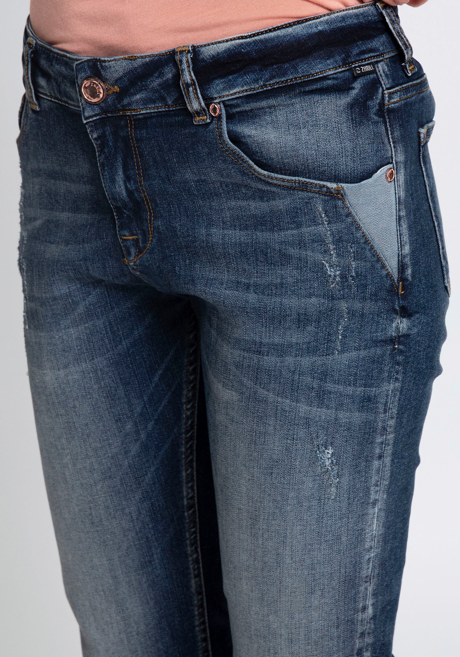 Zhrill 7/8-Jeans »NOVA«, Kontrast shoppen mit Details, zum Krempeln