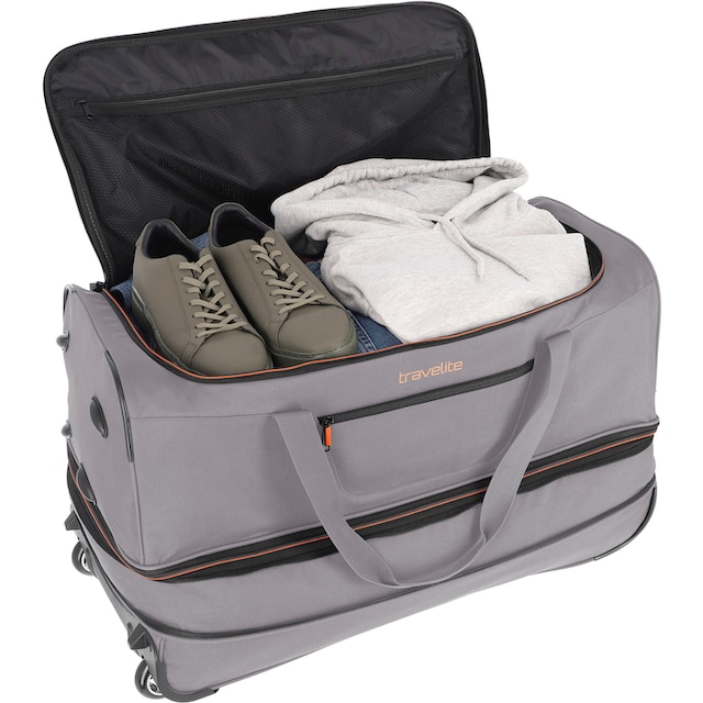 travelite Reisetasche »Basics, 70 cm, grau/orange«, mit Trolleyfunktion und  Volumenerweiterung online kaufen | I\'m walking