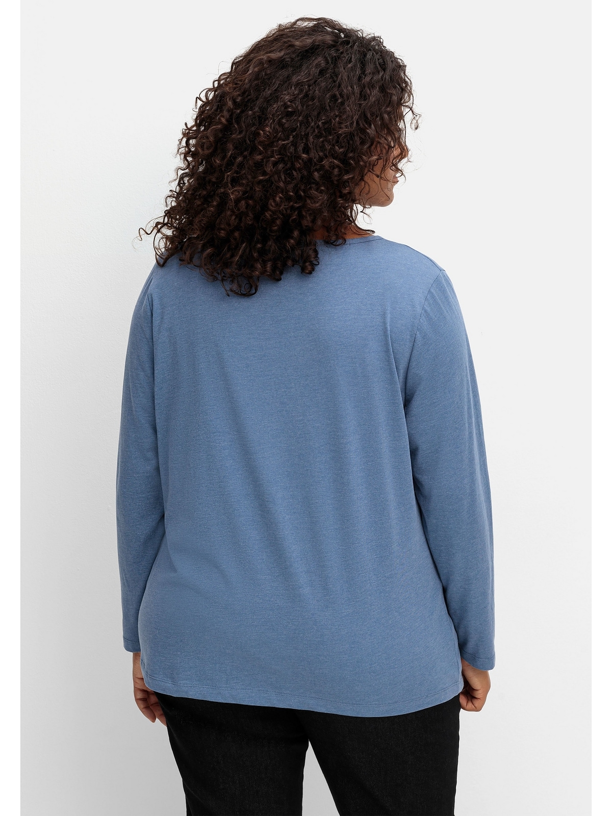 | mit walking Sternen-Frontdruck Sheego Langarmshirt online kaufen I\'m »Große Größen«,