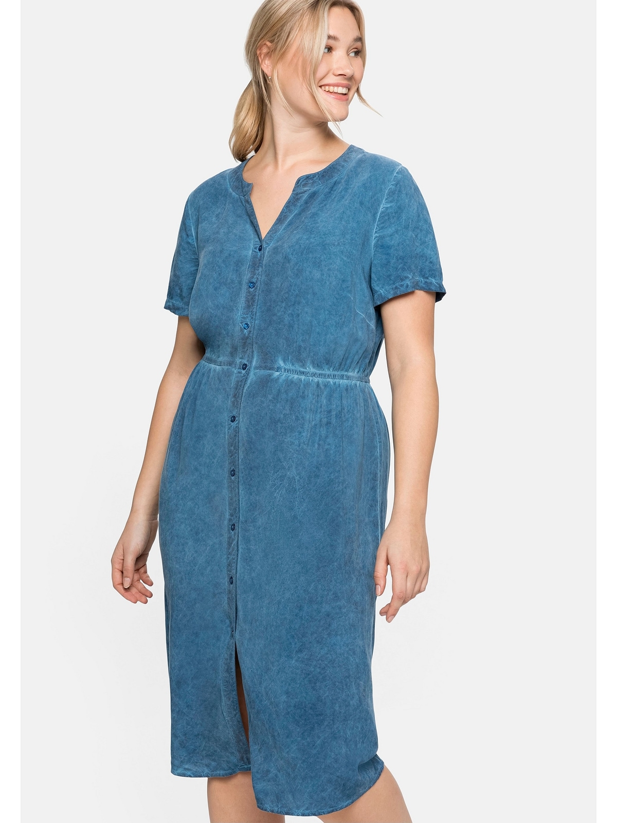Sheego Blusenkleid »Große Größen«, aus Viskose, in Oil-dyed-Waschung kaufen | Abendkleider