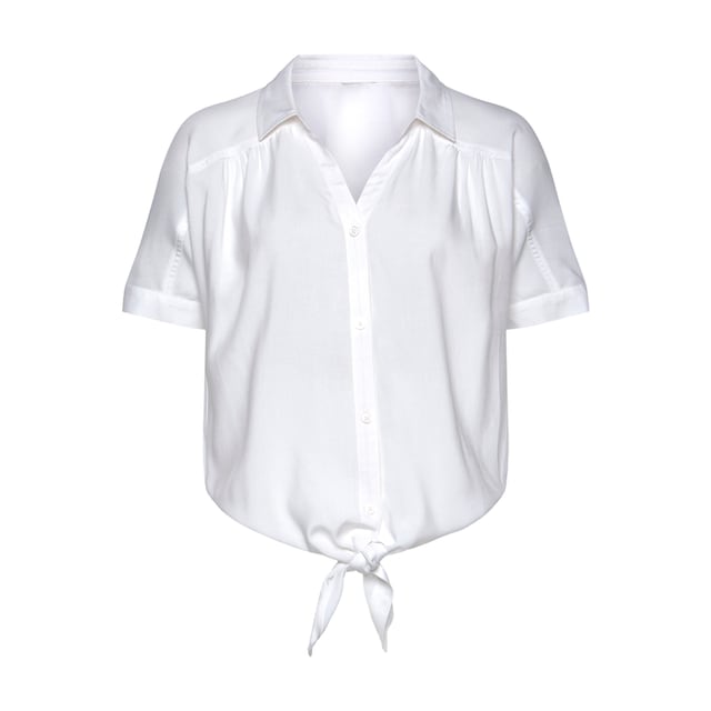 Buffalo Hemdbluse, mit Knotendetail, Kurzarmbluse, Hemdkragen, Basic  bestellen