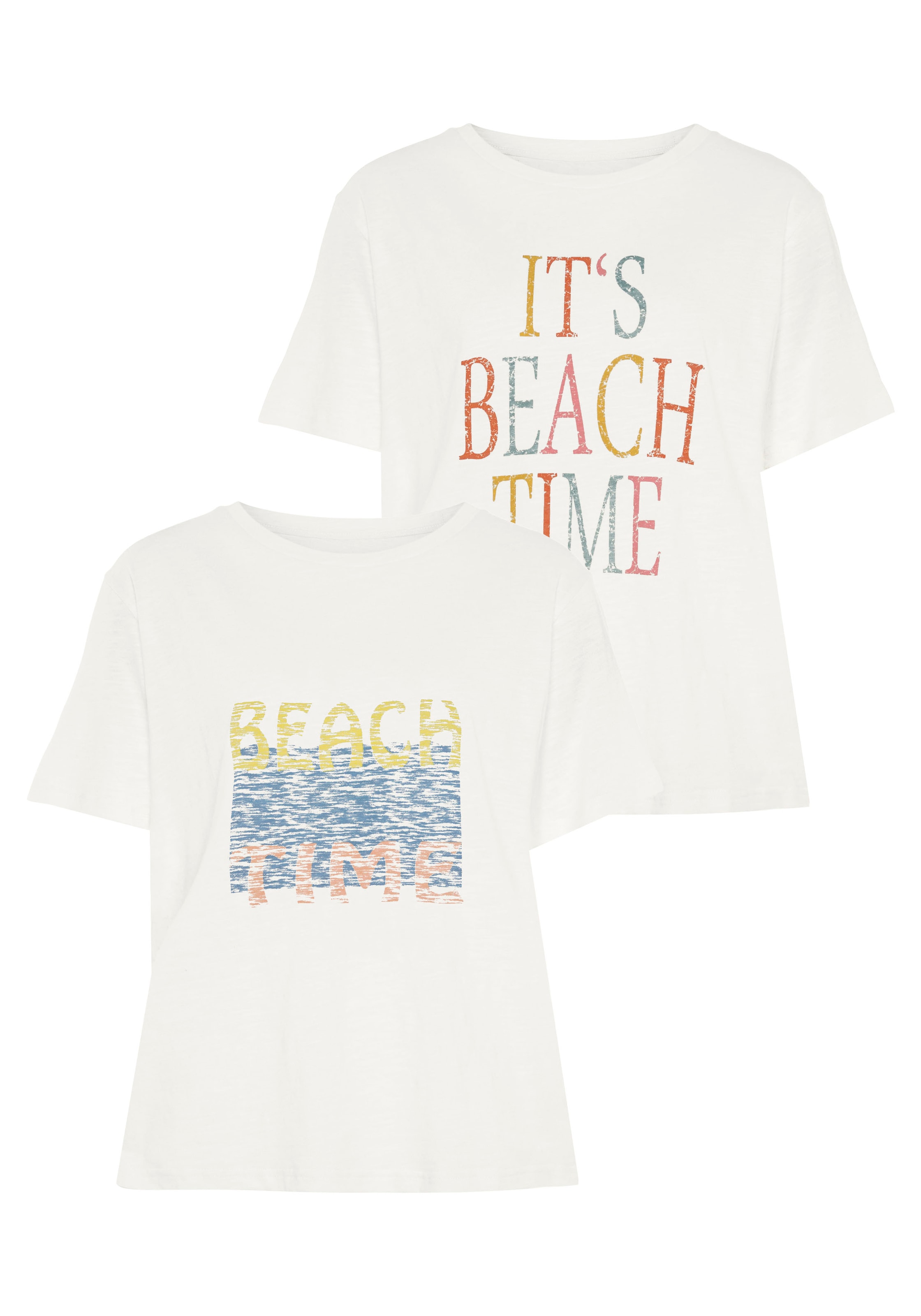 Beachtime T-Shirt, (2 tlg.), mit zwei verschiedenen Drucken kaufen