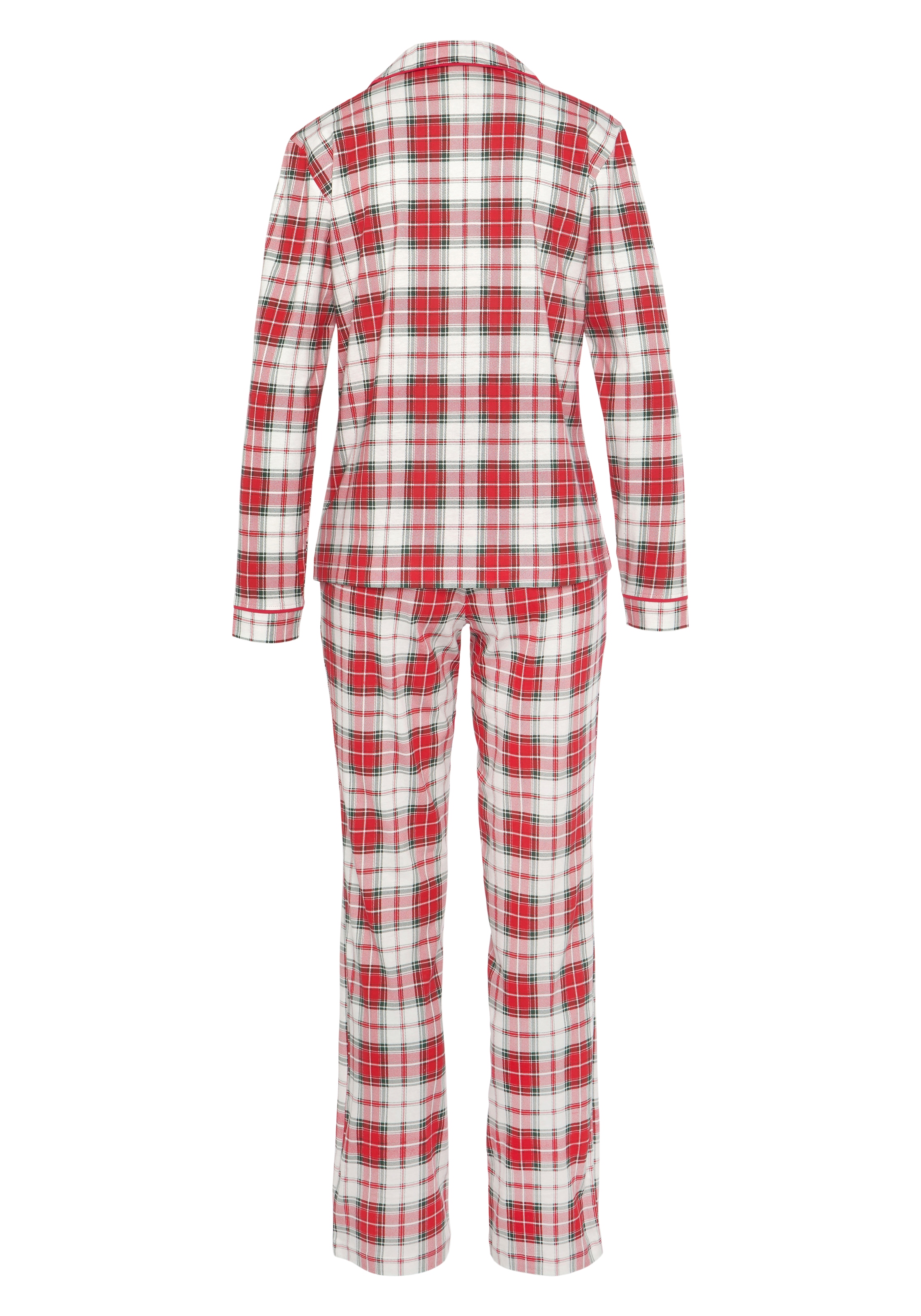 LASCANA Schlafanzug, (3 tlg., incl. Schlafmaske), mit Karodruck & Wäsche  auf Rechnung bestellen