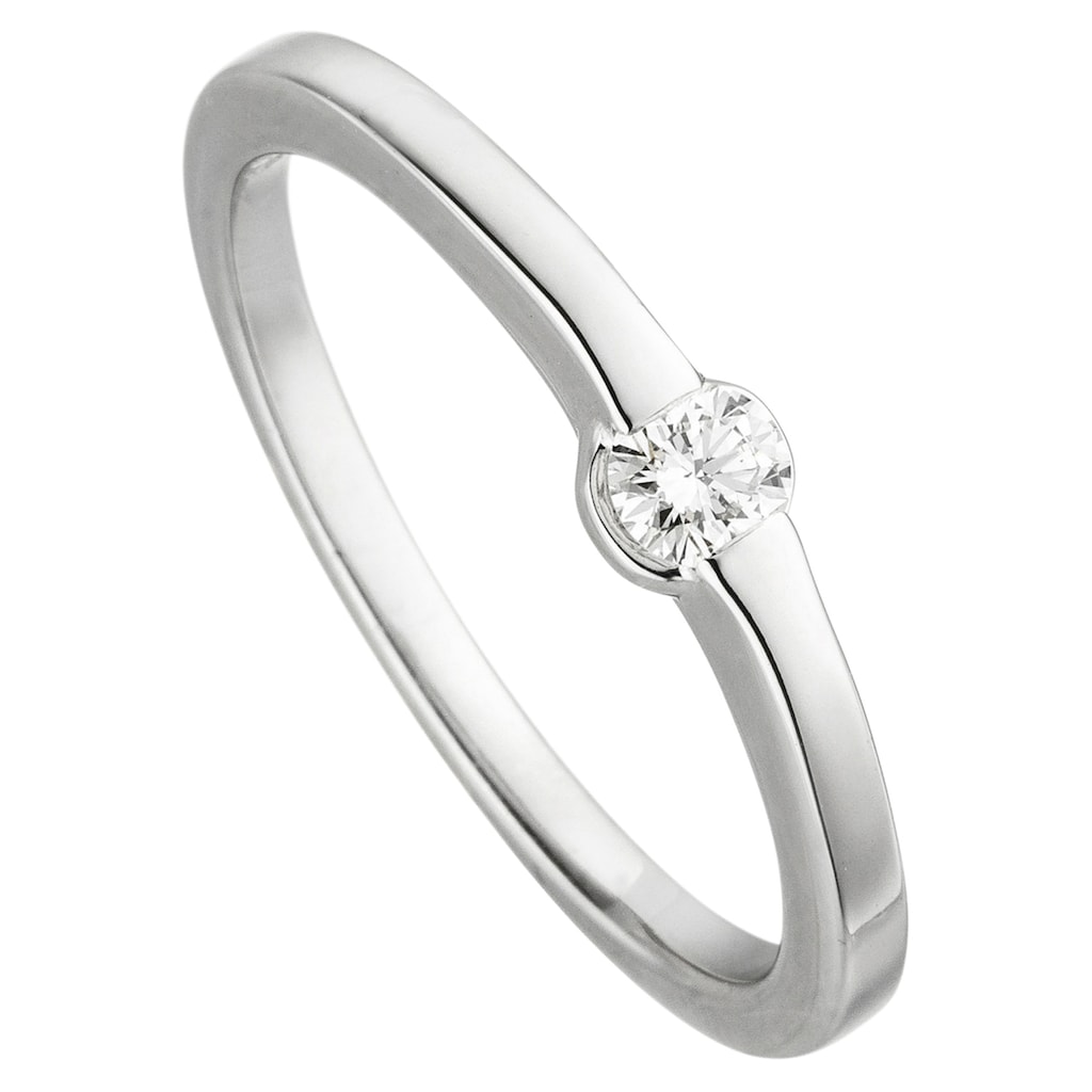 JOBO Fingerring Ring mit Diamant 0 15 ct. 585 Weißgold