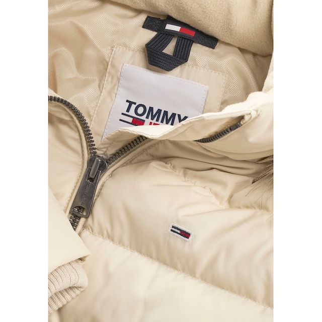 Tommy Jeans Steppjacke »TJW BASIC HOODED DOWN JACKET«, mit Kapuze, mit  Fellimitat an der Kapuze & Tommy Jeans Logo-Flag kaufen
