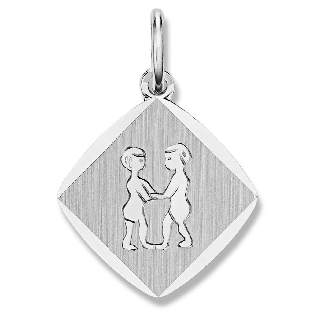ONE ELEMENT Kette mit Anhänger Zwilling Sternzeichen Anhänger aus 925 Silber Schmuckset - Set mit verstellbarer Halskette