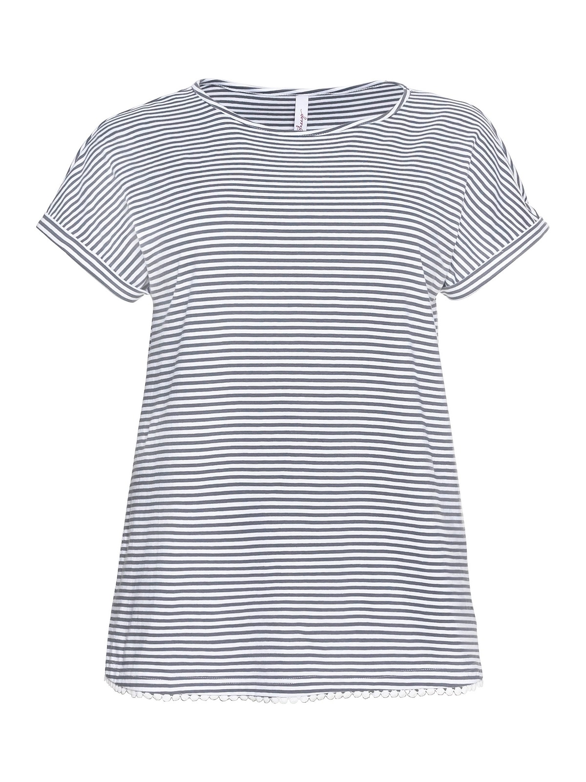 Sheego Oversize-Shirt »Große Größen«, garngefärbten Dekokante und Ringeln am mit kaufen Saum