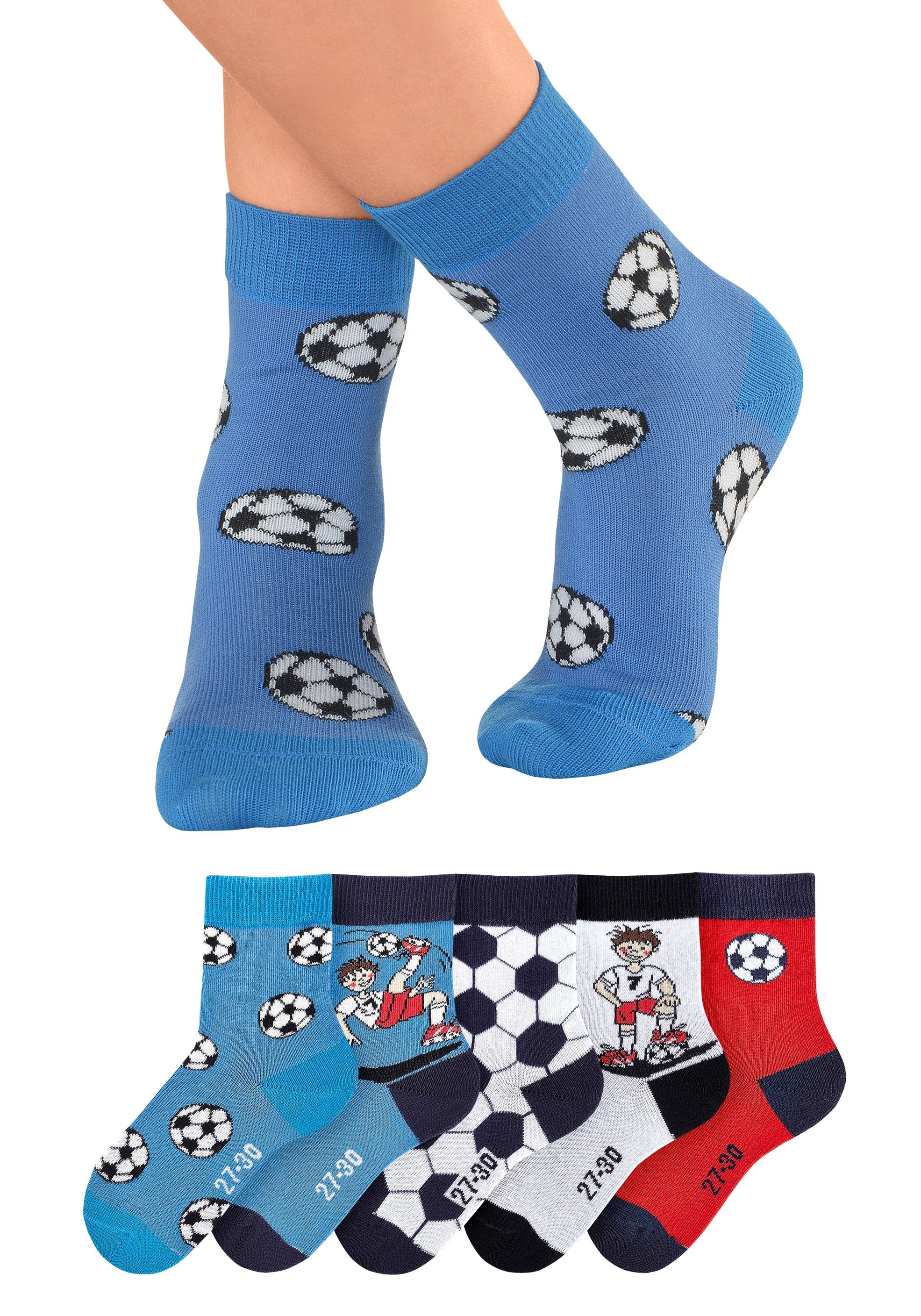 H.I.S Socken, (5 Paar), mit I\'m | online kaufen walking Fußballmotiven