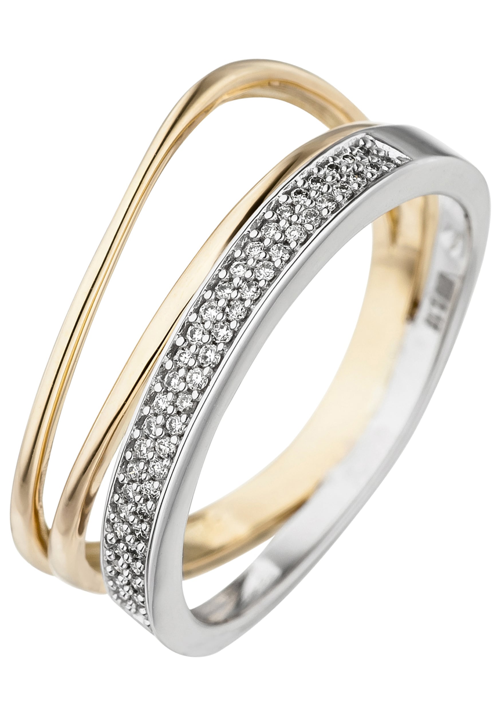 JOBO Diamantring, 585 Gold 51 I\'m online walking mit bicolor | Diamanten kaufen