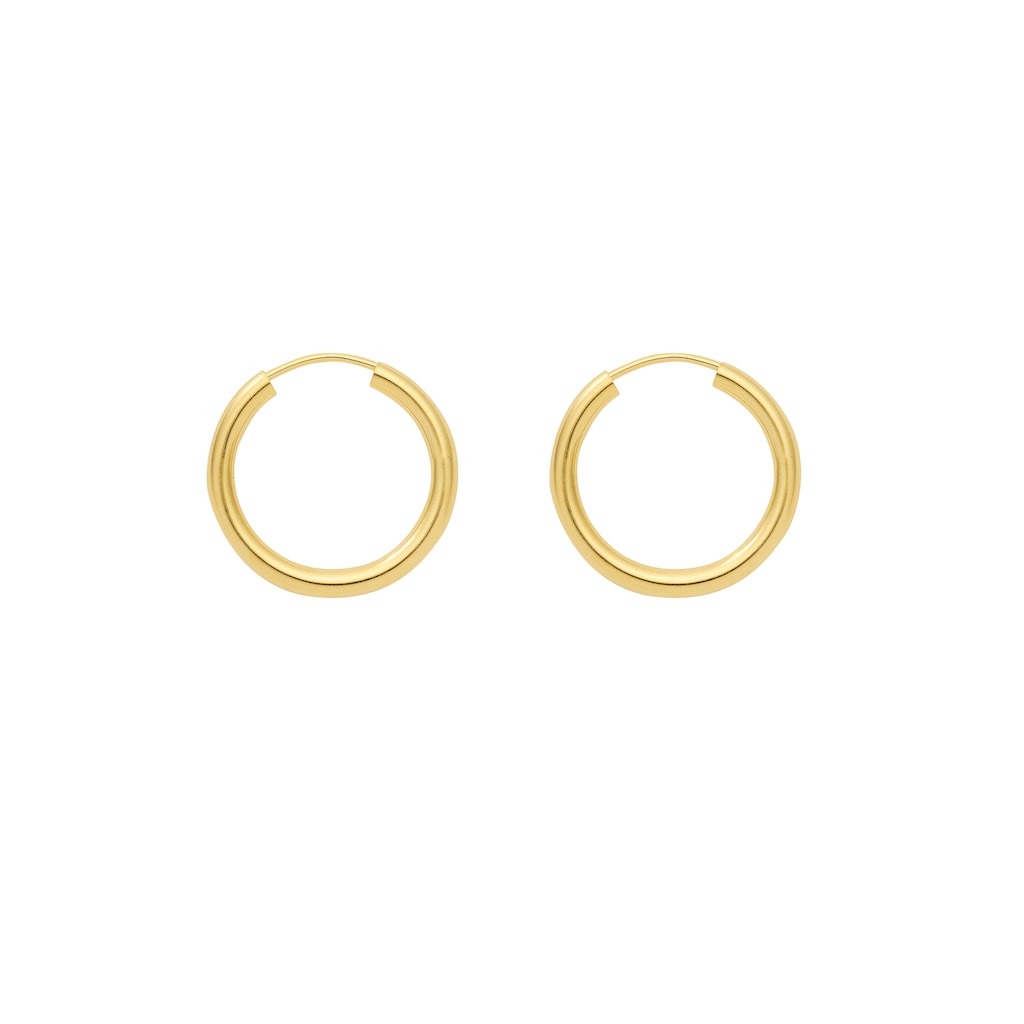 Adelia´s Paar Ohrhänger 1 Paar 585 Gold Ohrringe / Creolen Ø 20 mm 585 Gold Goldschmuck für Damen