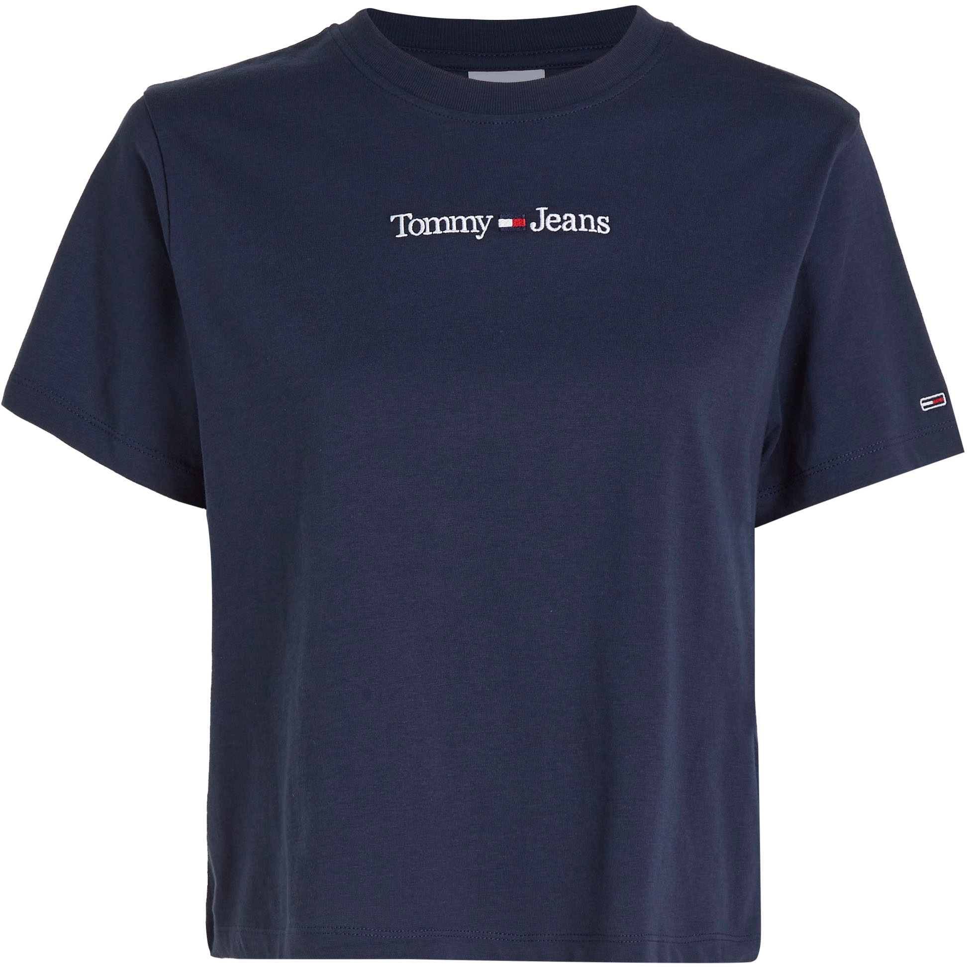 Jeans TEE«, mit SERIF Tommy Logoschriftzug Linear CLS Jeans shoppen Tommy »TJW Kurzarmshirt LINEAR